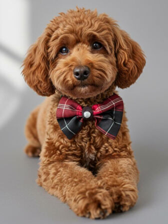 Aristokrat Ekose Silver Köpek Papyonu Tasma Yılbaşı 