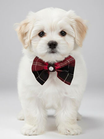 Aristokrat Ekose Silver Köpek Papyonu Tasma Yılbaşı 