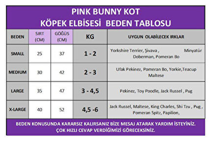 Pink Bunny Kot Köpek Elbisesi, Kıyafeti 