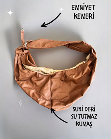 Köpek Taşıma Çantası Kahverengi Suni Deri Su Tutmaz Kumaş