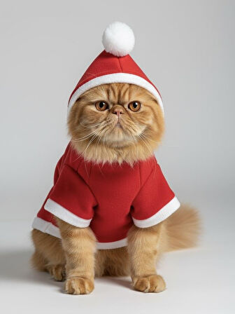 Buddy Kapşonlu Yılbaşı Kedi Sweatshirt Noel