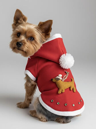 Buddy Kapşonlu Yılbaşı Köpek Sweatshirt Noel 