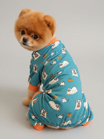 Kemique Puggy Pie Köpek Pijama Tulum | Küçük Irk Pamuklu Köpek Tulumu | Tüy Dökülmesini Azaltır | Penye Dog Pajamas