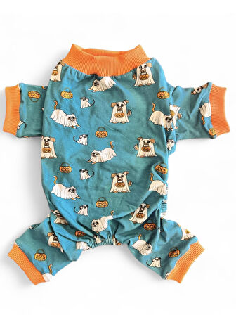 Kemique Puggy Pie Köpek Pijama Tulum | Küçük Irk Pamuklu Köpek Tulumu | Tüy Dökülmesini Azaltır | Penye Dog Pajamas