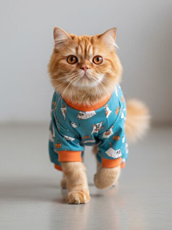 Never Give Up Penye Kedi Tulum Pijama