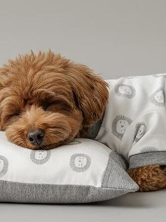 Soft Lion Köpek Uyku Takımı | Pamuklu Penye Köpek Tulumu ve Mini Yastık | Küçük Irklar İçin | Tüy Dökülmesini Azaltır