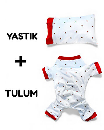 Berry Köpek Uyku Takımı | Pamuklu Penye Köpek Tulumu ve Mini Yastık | Küçük Irklar İçin | Tüy Dökülmesini Azaltır