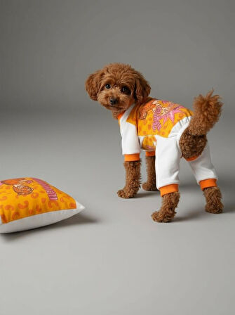 Tiger Köpek Uyku Takımı | Pamuklu Penye Köpek Tulumu ve Mini Yastık | Küçük Irklar İçin | Tüy Dökülmesini Azaltır