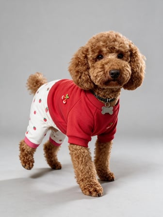 Tatlı Çilek Duo – Çilekli Köpek Tulum & Sweat Kombini