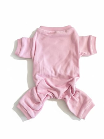 Soft Pink - Pastel Pembe Pamuklu Kedi Tulum Pijama