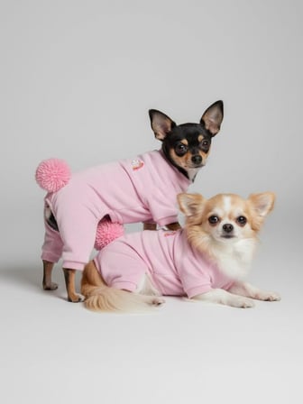 Tassel &  Rainbow Soft Pink Pamuklu Köpek Tulumu Pastel Pembe Pijama