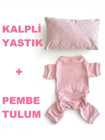 Minimini Kapler Kedi Uyku Seti | Penye Kedi Tulum ve Mini Yastık Takımı | Pamuklu | Tüy Dökülmesini Azaltır | 