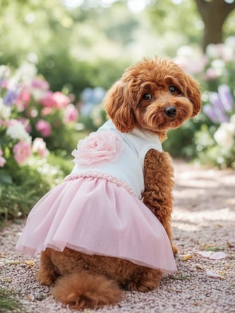 Rosie Pink Tütü Köpek Kıyafeti | PembeTütülü Elbise | Küçük Irk Köpekler İçin