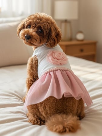 Rosie Pink Tütü Köpek Kıyafeti | PembeTütülü Elbise | Küçük Irk Köpekler İçin