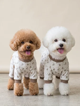 Breeds & Friends Penye Köpek Tulumu |  Desenli Köpek Pijaması | Küçük Irklar İçin