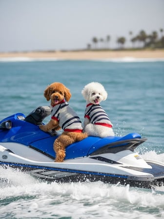 Yacht Club Marin Çizgili Köpek Tişörtü | Lacivert Kırmızı Yazlık Köpek Kıyafeti | Küçük Irklar