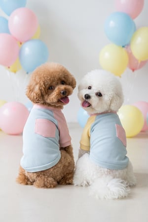 Bubbles Pastel Köpek Tişörtü | Cepli Şeker Renkli Yazlık Köpek Kıyafeti | Küçük Irklar İçin
