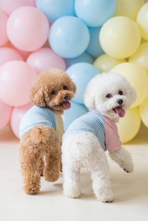 Bubbles Pastel Köpek Tişörtü | Cepli Şeker Renkli Yazlık Köpek Kıyafeti | Küçük Irklar İçin