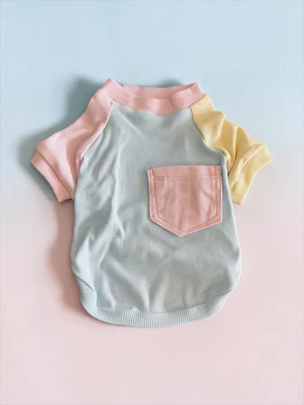 Bubbles Pastel Kedi Tişörtü | Cepli Şeker Renkli Yazlık Kedi Kıyafeti | Küçük ve Orta Irk Kediler İçin 