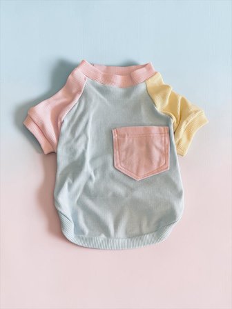 Bubbles Pastel Kedi Tişörtü | Cepli Şeker Renkli Yazlık Kedi Kıyafeti | Küçük ve Orta Irk Kediler İçin 
