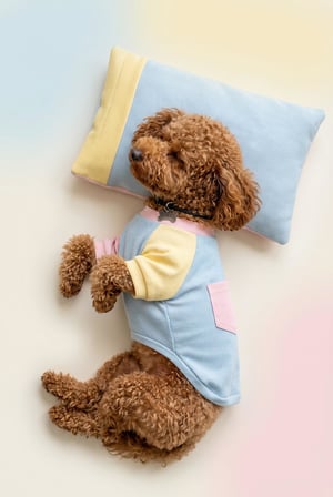 Bubbles Pastel Köpek Uyku Takımı | Mini Yastıklı Şeker Renkli Yazlık Köpek Pijama Seti | Küçük Irklar İçin