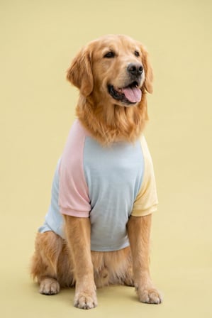 Bubbles Pastel  Orta ve Büyük Irk Köpek Tişörtü | Lacivert Kırmızı Yazlık Köpek Kıyafeti