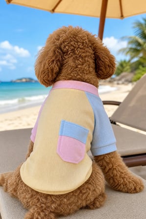Soft Sun Köpek Tişörtü | Cepli Şeker Renkli Yazlık Köpek Kıyafeti | Küçük Irklar İçin