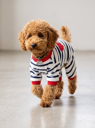 Mon Amour Çizgili Köpek Tulumu | Pamuklu Penye Köpek Pijaması | Küçük Irklar İçin | Tüy Dökülmesini Azaltır