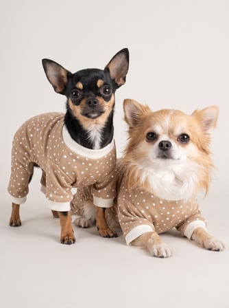 Latte Sprinkles Köpek Tulumu | Pamuklu Penye Köpek Pijaması | Küçük Irklar İçin | Tüy Dökülmesini Azaltır