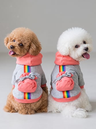 Rainbow Köpek Sweatshirt | Kapüşonlu Gökkuşağı Detaylı Köpek Kıyafeti | Köpek Hoodie