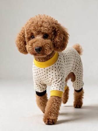 Spotty Sunny Minny Köpek Tulumu | Siyah Beyaz Puantiyeli Penye Köpek Pijaması 