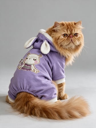 Bibelot Lavender Polar Kedi Tulumu | Yumuşacık ve Sıcacık Bunny Kulaklı Tulum