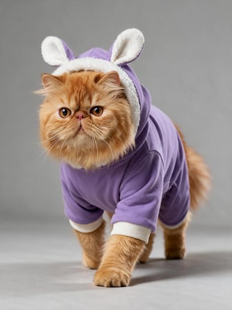 Bibelot Lavender Polar Kedi Tulumu | Yumuşacık ve Sıcacık Bunny Kulaklı Tulum