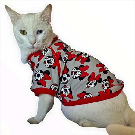  Mickey Red İnce Kedi Ceketi Kıyafeti Elbisesi