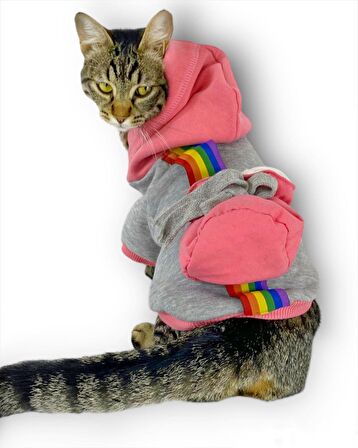 MyPocket Sweatshirt Duo Kapşonlu Kedi Kıyafeti Kedi Sweatshirt