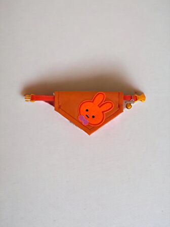 Orange Bunny Kedi Bandana, Fular, Kedi Kıyafeti Kedi Elbisesi, Kedi Tasması