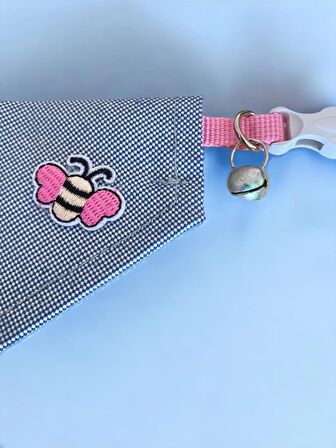 Pink Bee Kedi Bandana, Fular, Kedi Kıyafeti Kedi Elbisesi, Kedi Tasması