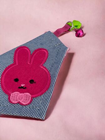 Pink Bunny Kedi Bandana, Fular, Kedi Kıyafeti Kedi Elbisesi, Kedi Tasması