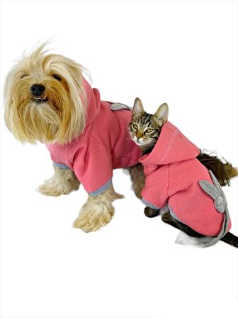 Pinky Rabbit Kapşonlu Sweatshirt Köpek Kıyafeti Köpek Elbisesi 
