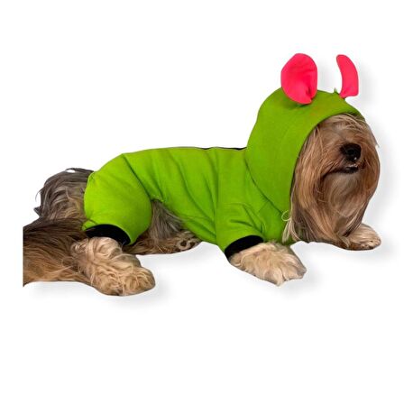 Shipy Pink Stripe Kulaklı Köpek Tulumu Kıyafeti