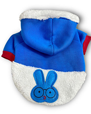 Sweet Blue Rabbit Sweatshirt Kapşonlu Kedi Kıyafeti Kedi Sweatshirt