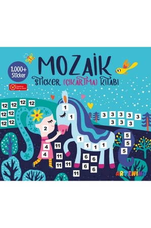 Mozaik Sticker Çıkartma Kitabı - Turkuaz