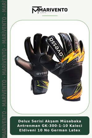 Delux Serisi Akşam Müsabaka Antrenman GK-300-1-10 Kaleci Eldiveni 10 No German Latex