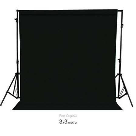 Gdx Seyyar Siyah Fon Perde (Katlanabilir Kumaş) 3x3 Metre