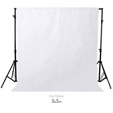 Gdx Seyyar Beyaz Fon Perde (Katlanabilir Kumaş) 3x3 Metre