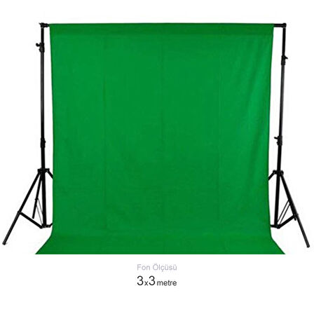 Gdx Seyyar Yeşil Fon Perde (Katlanabilir Kumaş) 3x3 Metre