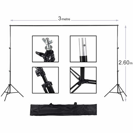Gdx Seyyar Yeşil Fon Perde (Katlanabilir Kumaş) 3x3 Metre