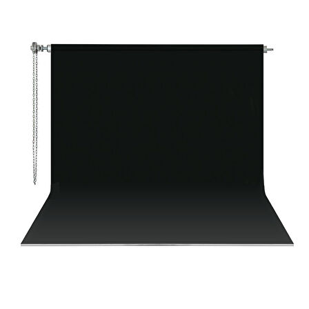 Gdx Sonsuz Siyah Fon Perde (Kumaş) 2.70x5.80 Metre, Boru, Makara, Zincir