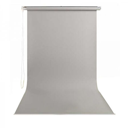 Gdx Sonsuz Gri Fon Perde (Kumaş) 190x400cm, Boru, Makara, Zincir