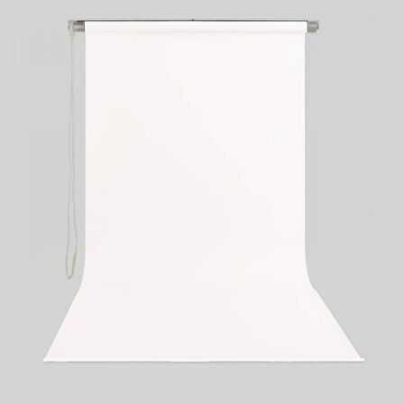 Gdx Sonsuz Beyaz Fon Perde (Kumaş) 190x400cm, Boru, Makara, Zincir